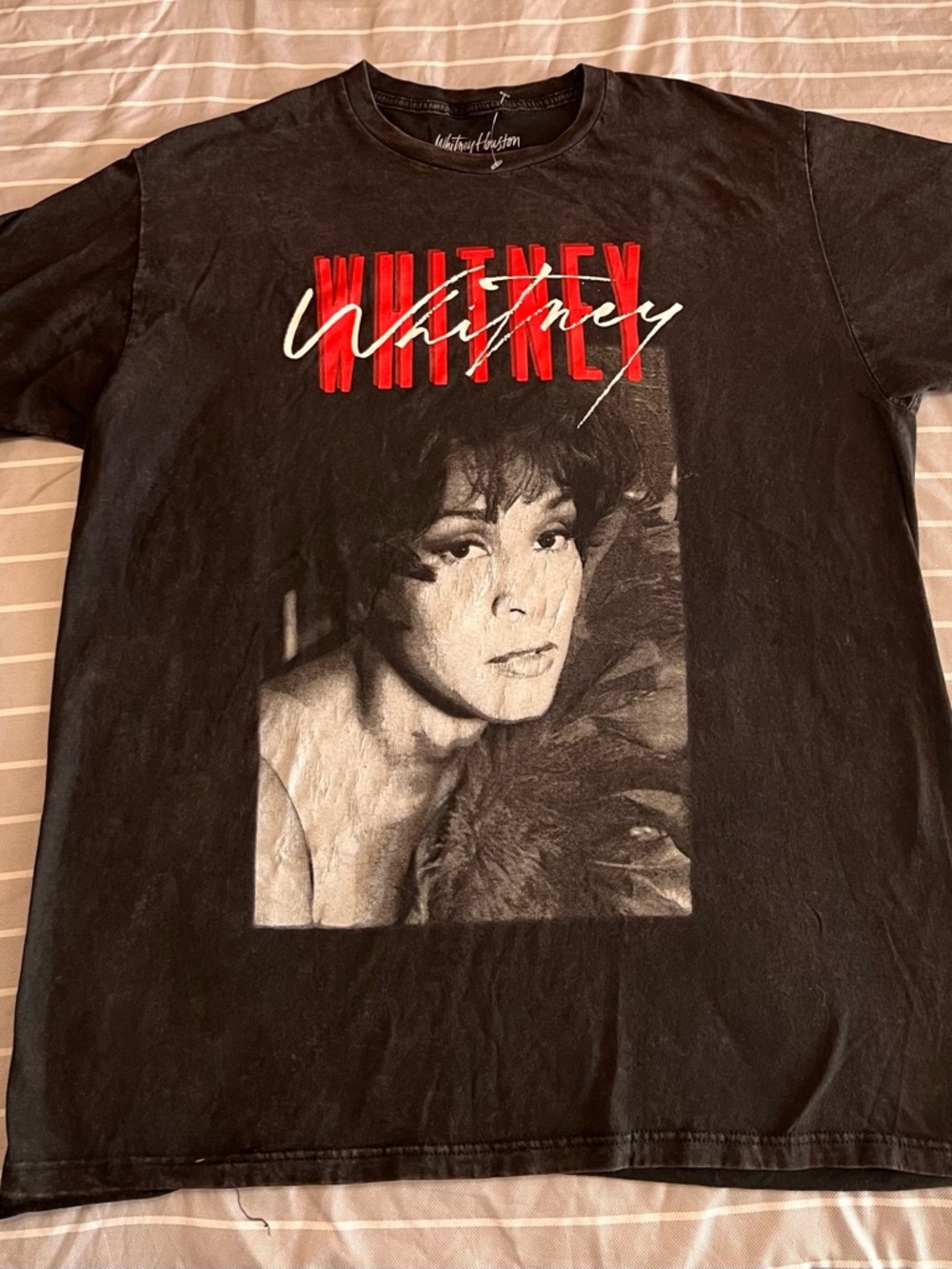 Vintage Whitney  Graphic Tee - Black with Red Accents